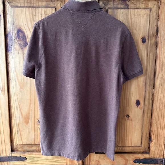Tommy Hilfiger Chocolate Brown Golf Shirt Slim Fit - Large - Picture 4 of 8